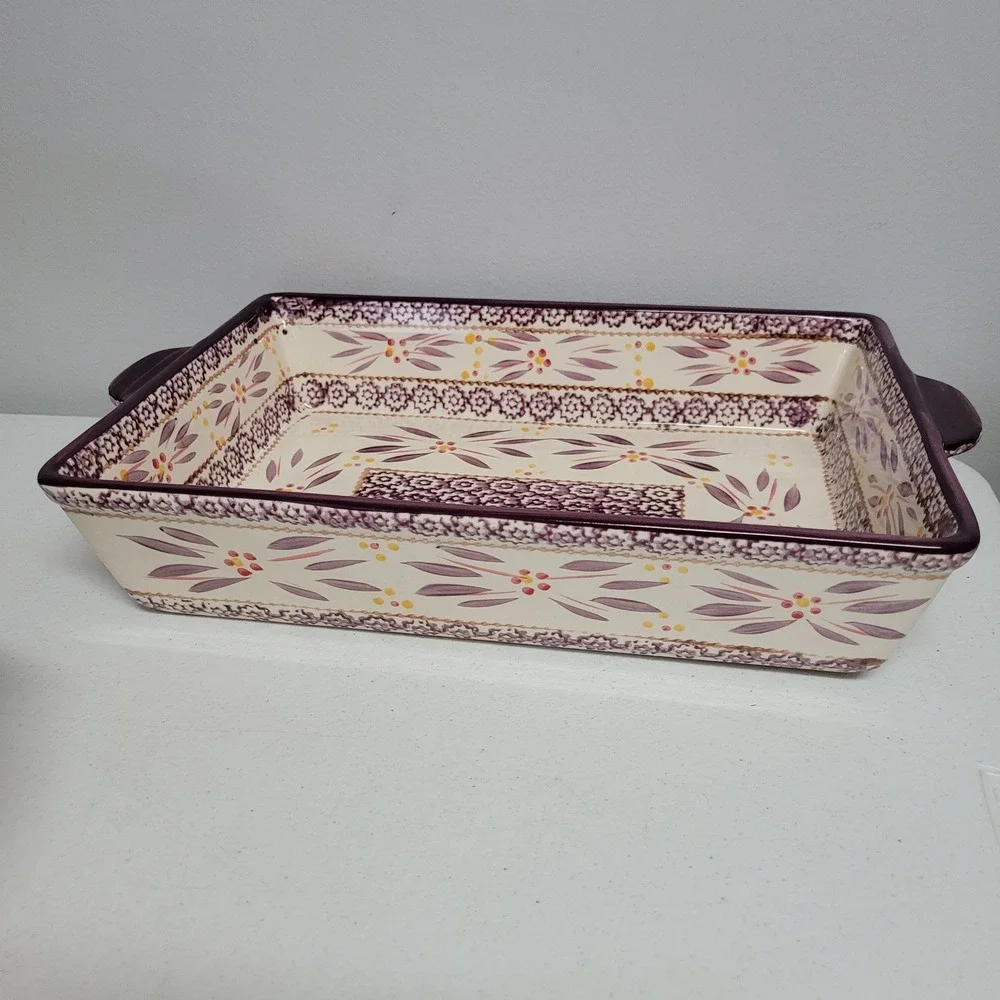 Temp-tations Old World Purple 13x9 Rectangular Baker Cottagecore Serving Dish